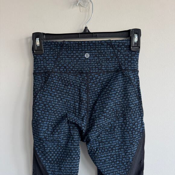 Lululemon Deep Breath Crop Leggings Alberta Lake Teal Shatter Weave Desert 4 - Picture 5 of 9